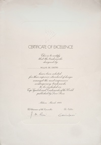 CERTIFICATE OF EXCELENCE