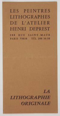 Les peintres lithographes de l'atelier Henri Deprest