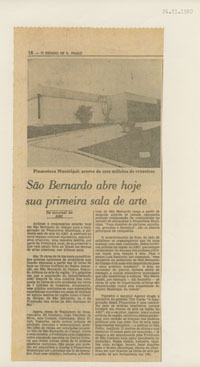 São Bernardo abre hoje sua primeira sala de arte