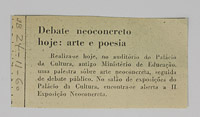 Debate neoconcreto hoje: arte e poesia