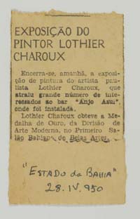 EXPOSIÇÃO DO PINTOR LOTHIER CHAROUX