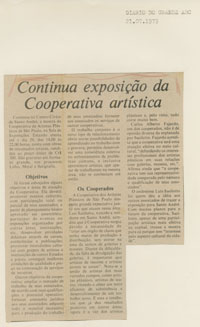 Continua exposição da Cooperativa artística