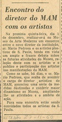 Encontro do diretor do MAM com os artistas