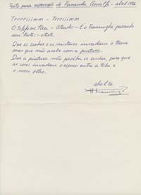 Texto para Exposição de Fernanda Amalfi - abril 1986