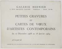 Petites gravures et cartes de voeux d'artistes contemporains 