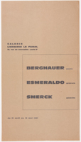 Berghauer encre. Esmeraldo gravure. Smerck gouache