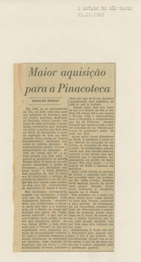 Maior aquisição para a Pinacoteca