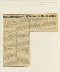 Inauguração do II Salão de Belas Artes