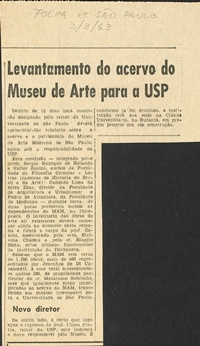 Levantamento do acervo do Museu de Arte para a USP