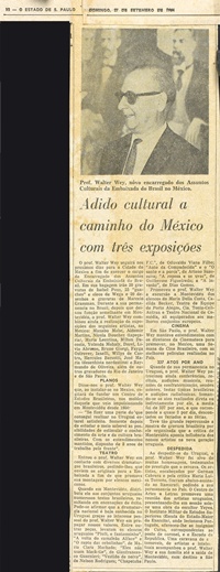 Adido cultural a caminho do México com três exposições