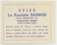 Aviso la Revista Signos